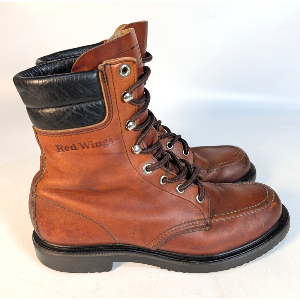 Vintage RED WING 404 Leather Moc Toe Super Sole Work Boots Men's Size: 7